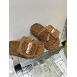 Balenciaga Women's Furry Platform Sandal in Brown