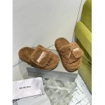 Balenciaga Women's Furry Platform Sandal in Brown