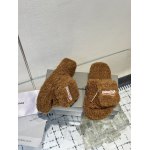 Balenciaga Women's Furry Platform Sandal in Brown