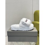 Balenciaga Women's Furry Platform Sandal in White