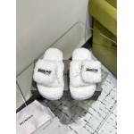 Balenciaga Women's Furry Platform Sandal in White