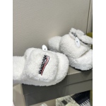 Balenciaga Women's Furry Platform Sandal in White