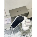 Balenciaga Women's Furry Platform Sandal in White
