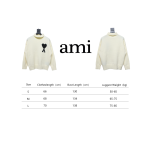 Ami 23Fw Heart Jacquard Turtleneck Sweater White