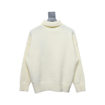 Ami 23Fw Heart Jacquard Turtleneck Sweater White