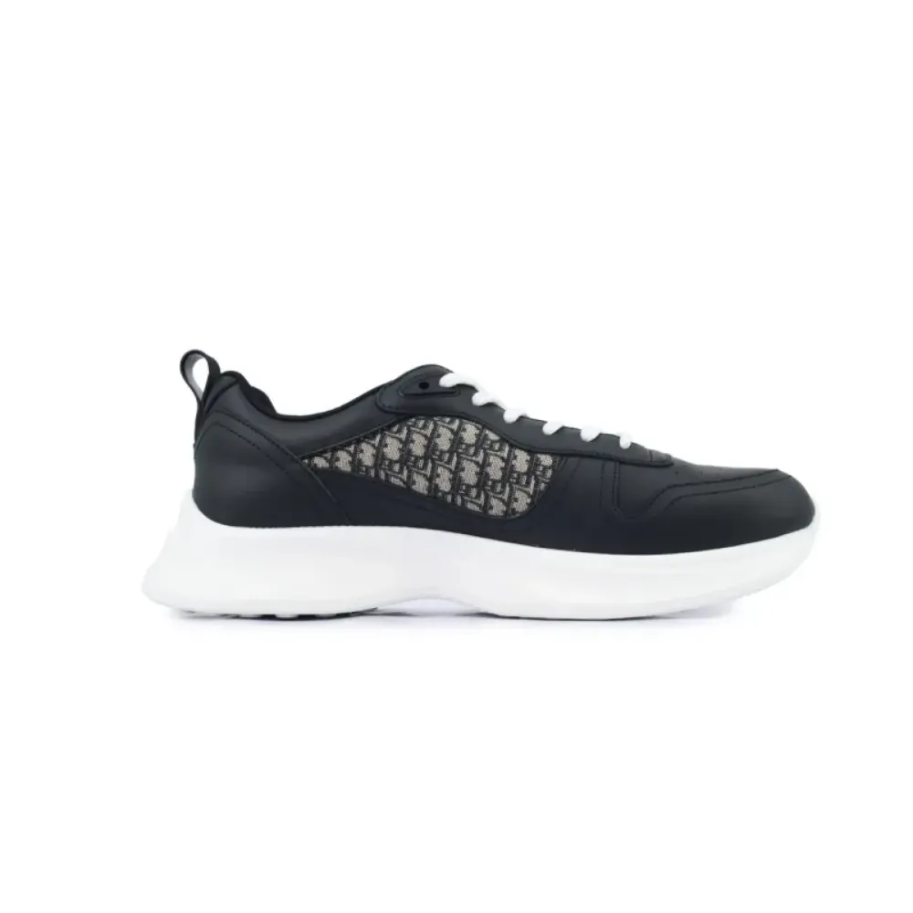 Dior B25 Runner Black Smooth Calfskin Oblique Jacquard 3SN299ZIR-H965
