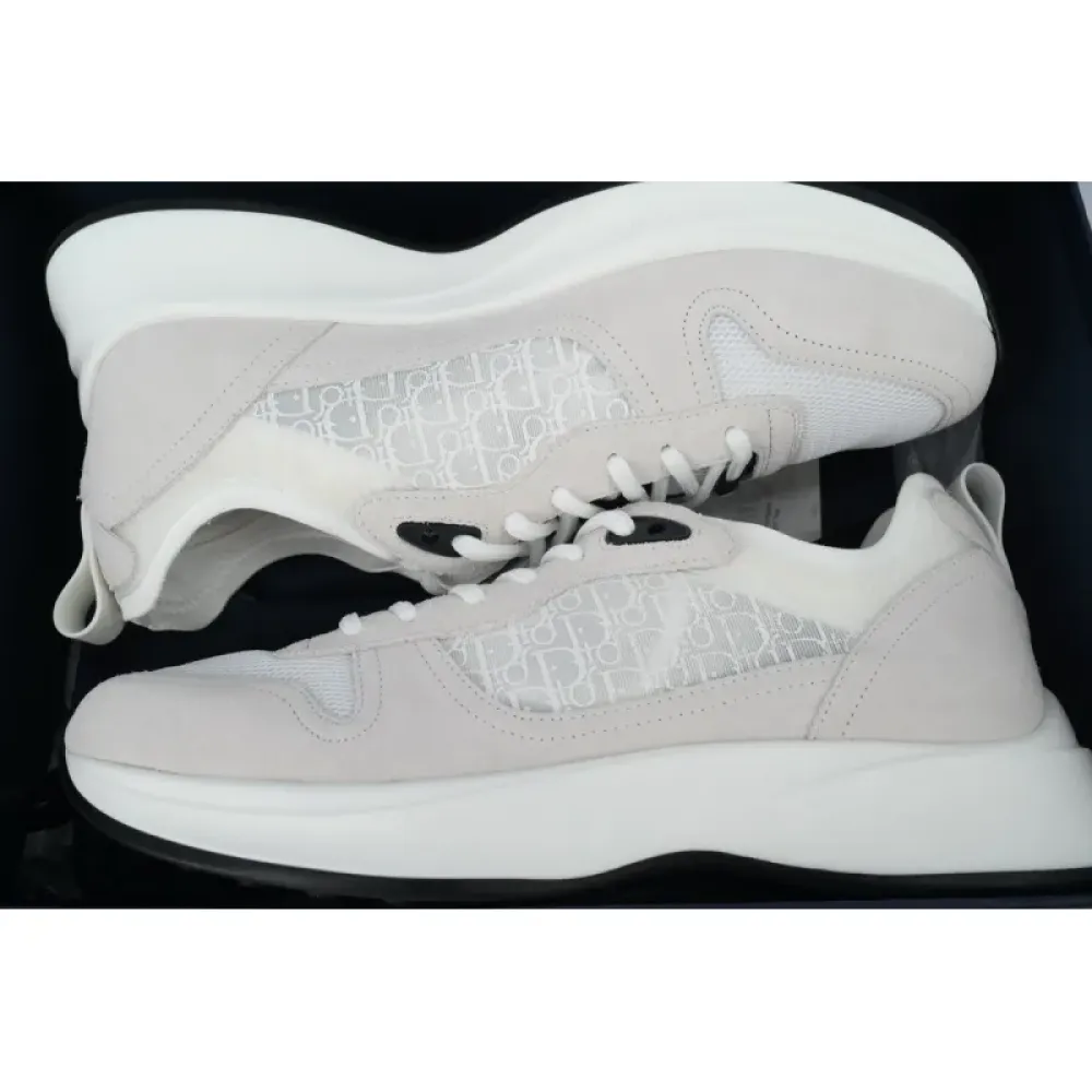 Dior B25 Runner White Oblique Suede 3SN259YTR-H069