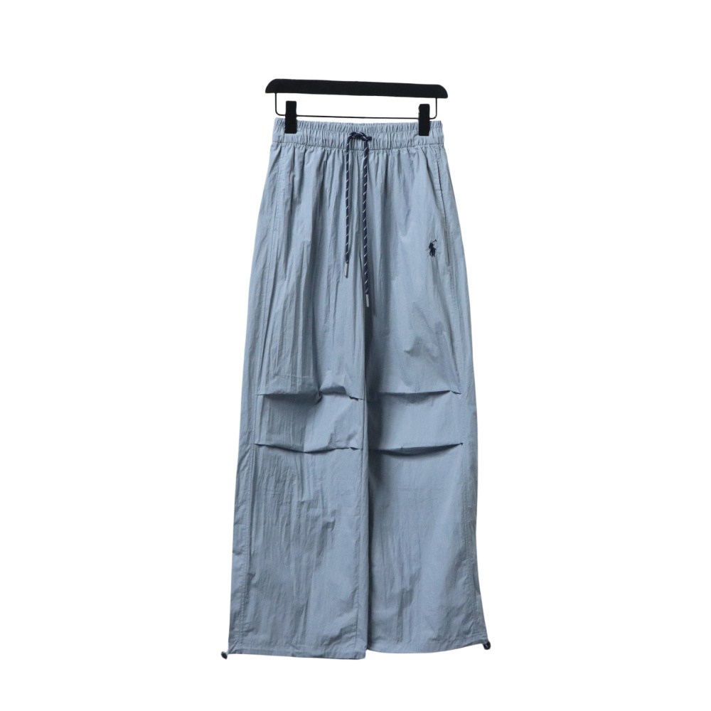 Ralph Lauren 24Fw Embroidered Small Logo Nylon Pants Blue