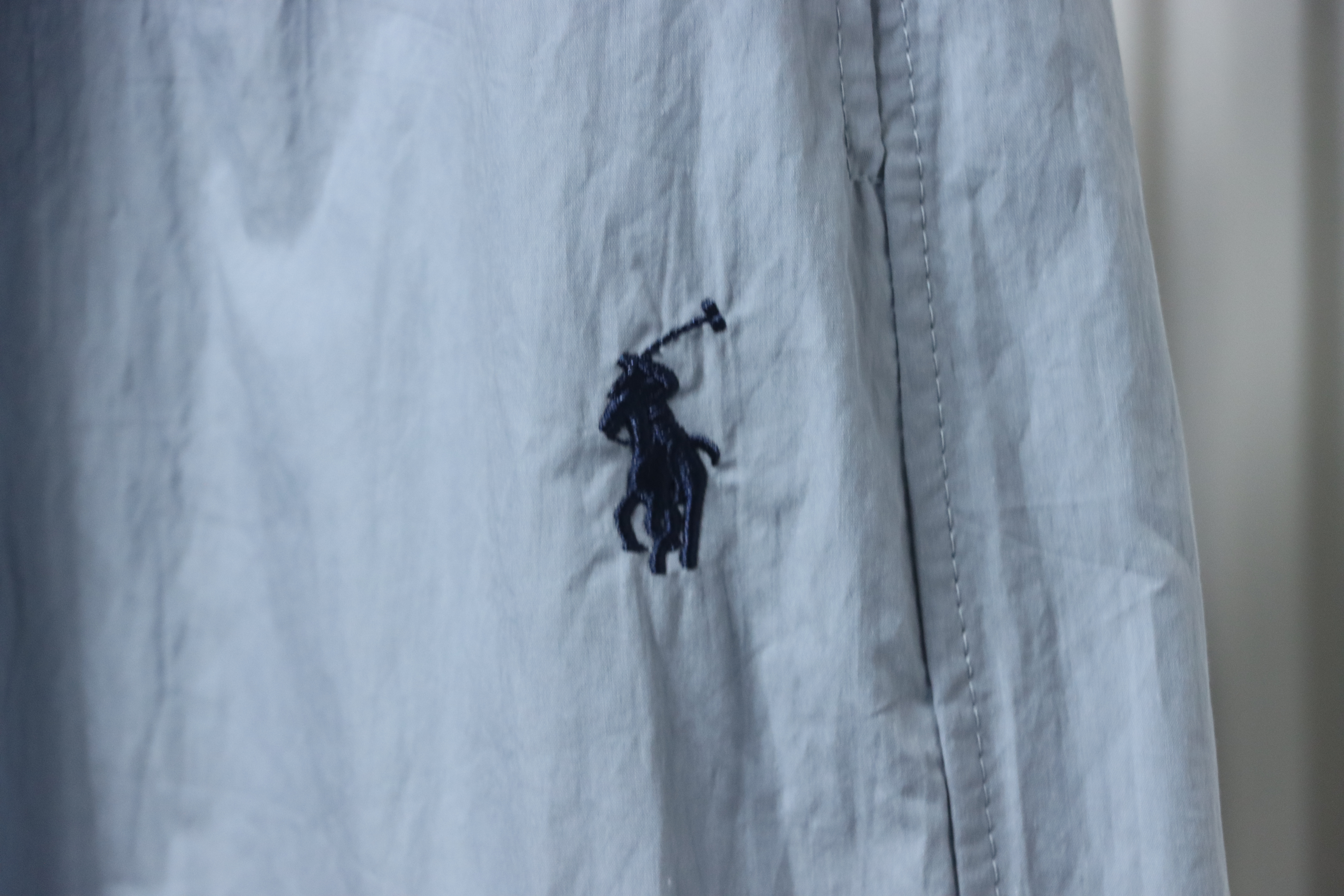 Ralph Lauren 24Fw Embroidered Small Logo Nylon Pants Blue