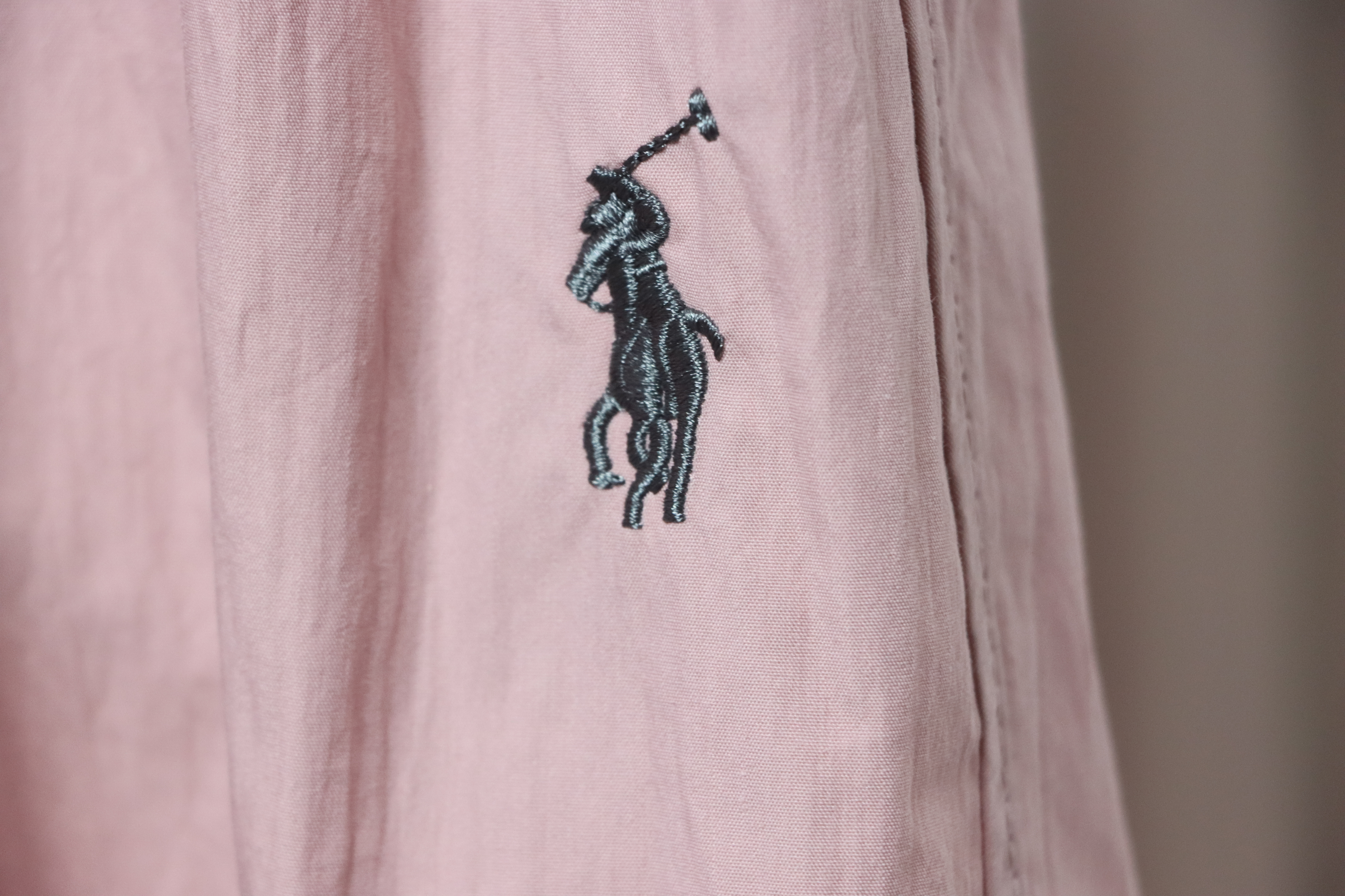 Ralph Lauren 24Fw Embroidered Small Logo Nylon Pants Pink