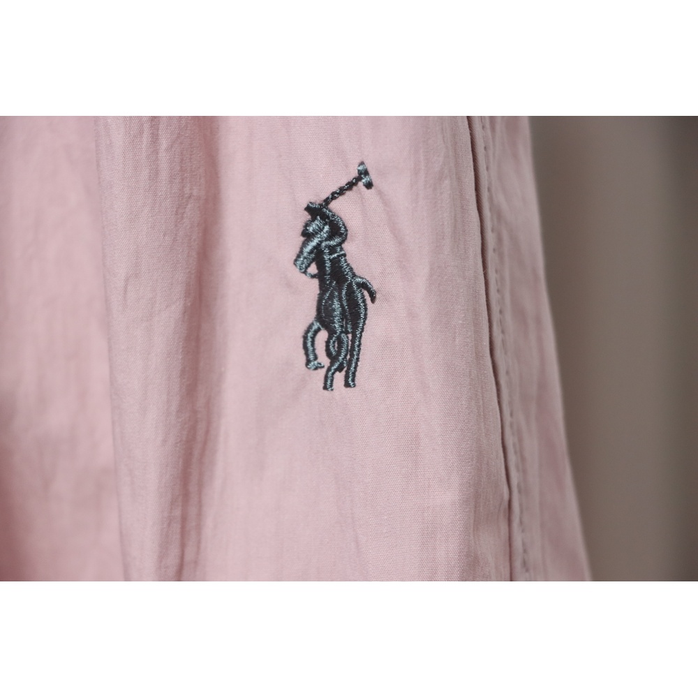 Ralph Lauren 24Fw Embroidered Small Logo Nylon Pants Pink