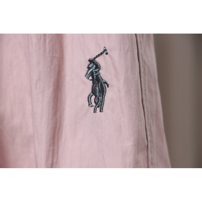 Ralph Lauren 24Fw Embroidered Small Logo Nylon Pants Pink