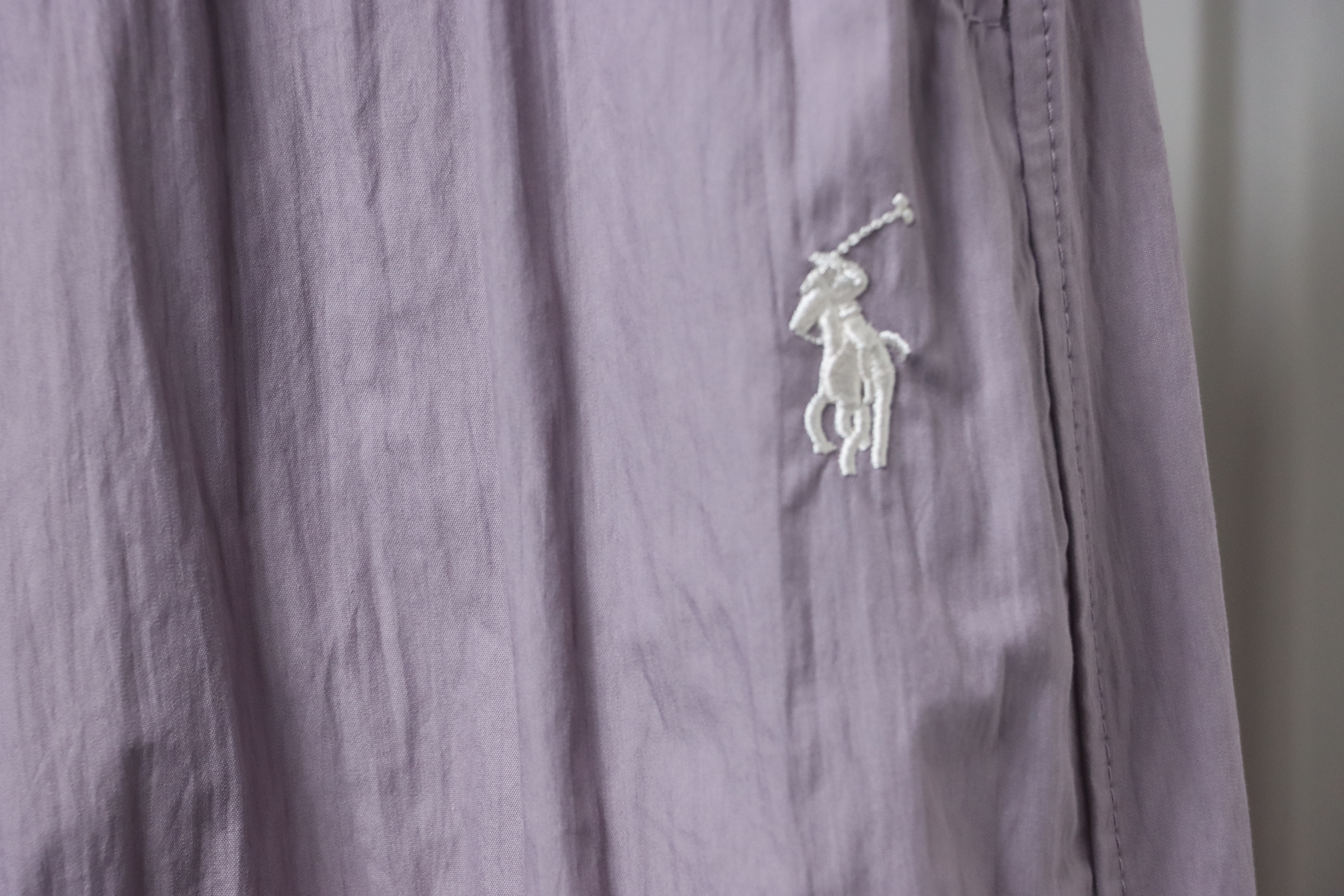 Ralph Lauren 24Fw Embroidered Small Logo Nylon Pants Purple