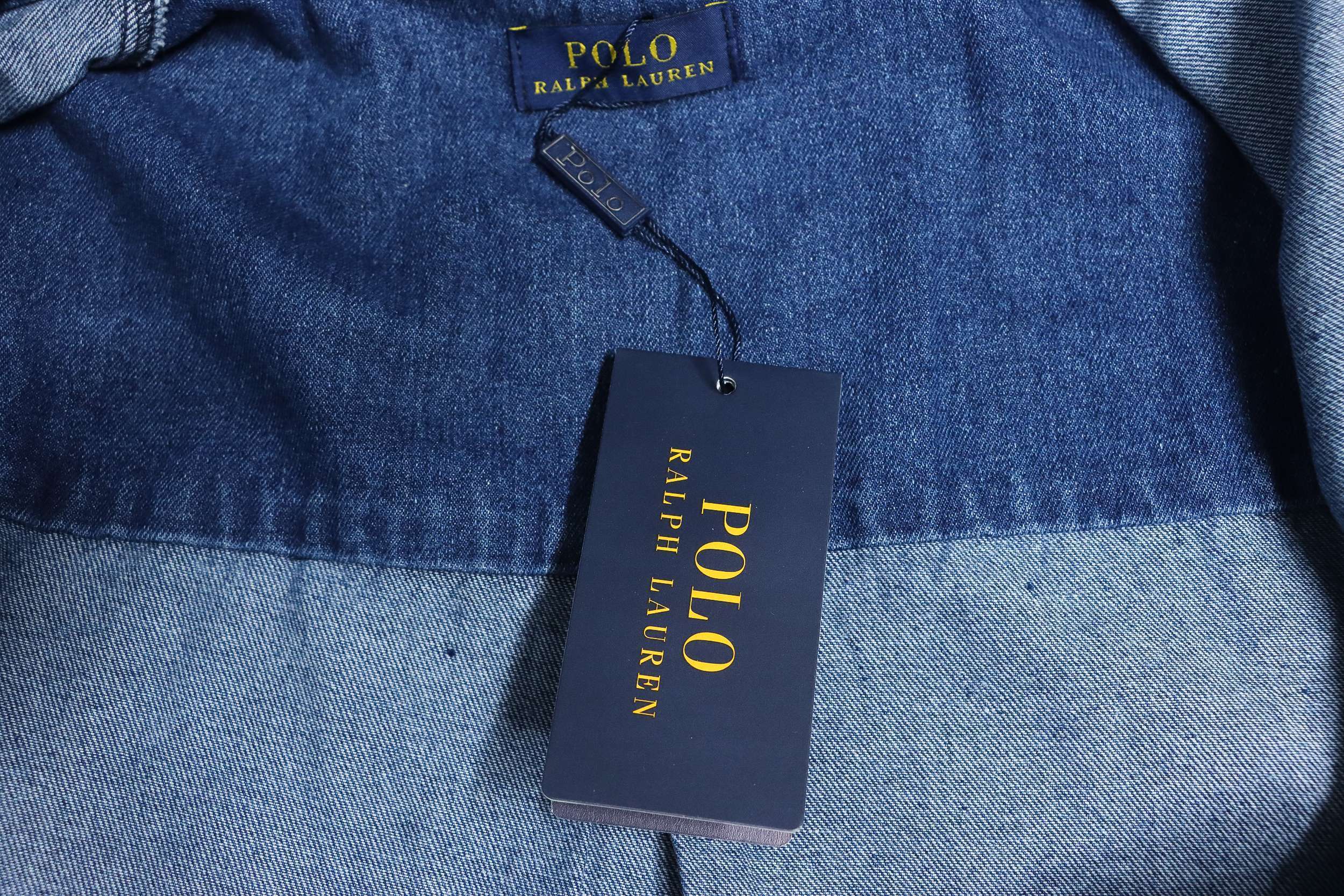 Ralph Lauren Classic Warhorse Logo Lapel Long-Sleeved Denim Shirt