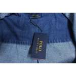 Ralph Lauren Classic Warhorse Logo Lapel Long-Sleeved Denim Shirt