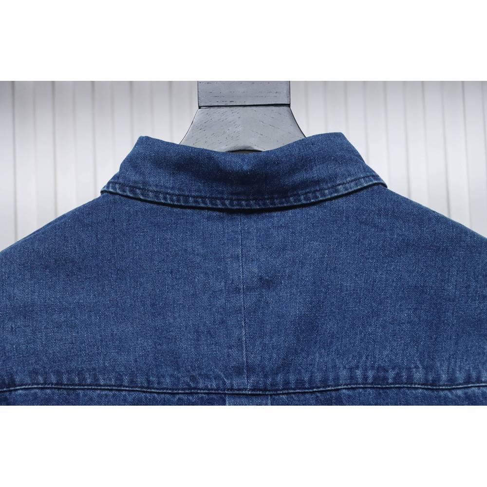 Ralph Lauren Classic Warhorse Logo Lapel Long-Sleeved Denim Shirt
