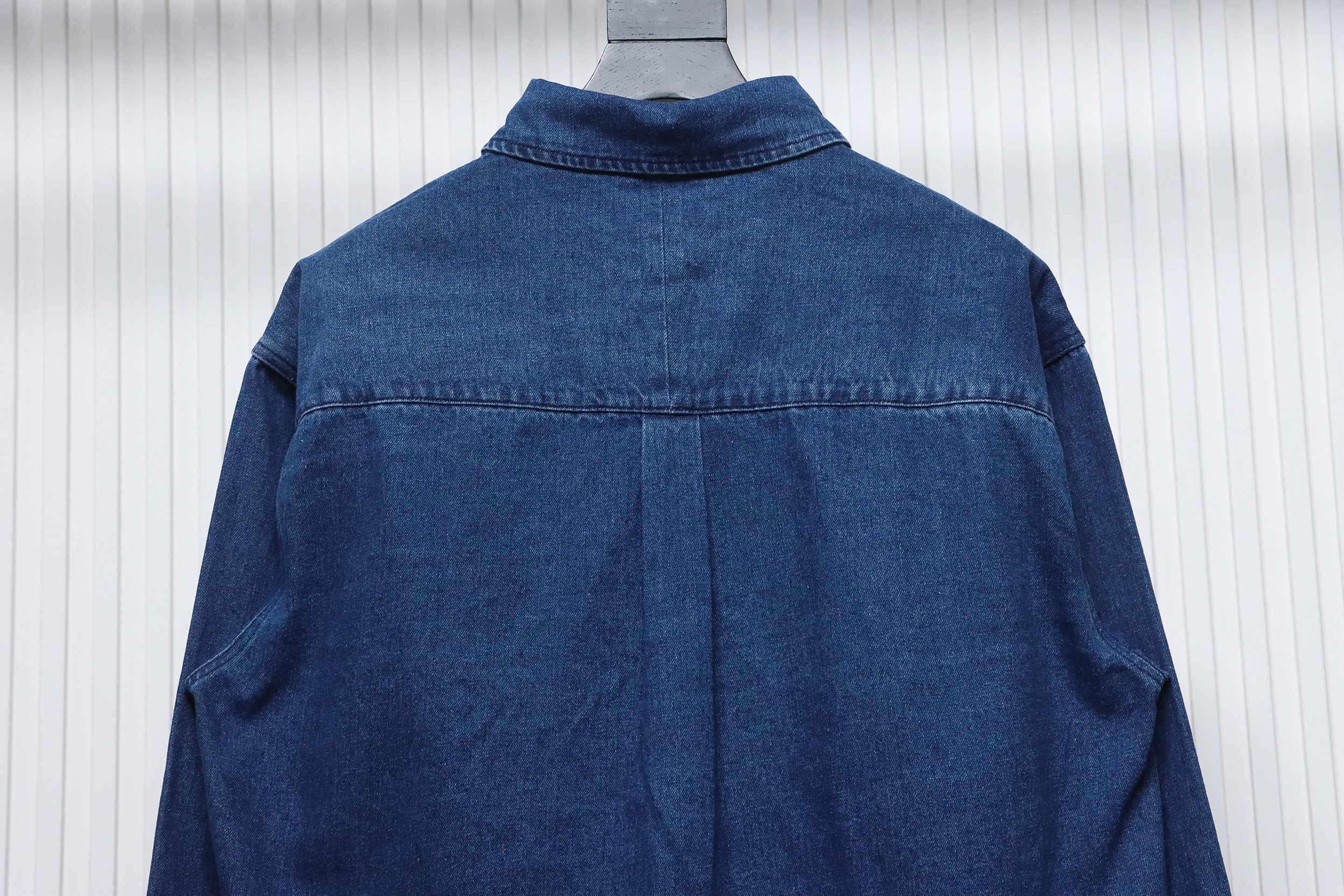 Ralph Lauren Classic Warhorse Logo Lapel Long-Sleeved Denim Shirt