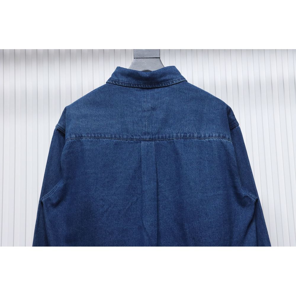 Ralph Lauren Classic Warhorse Logo Lapel Long-Sleeved Denim Shirt