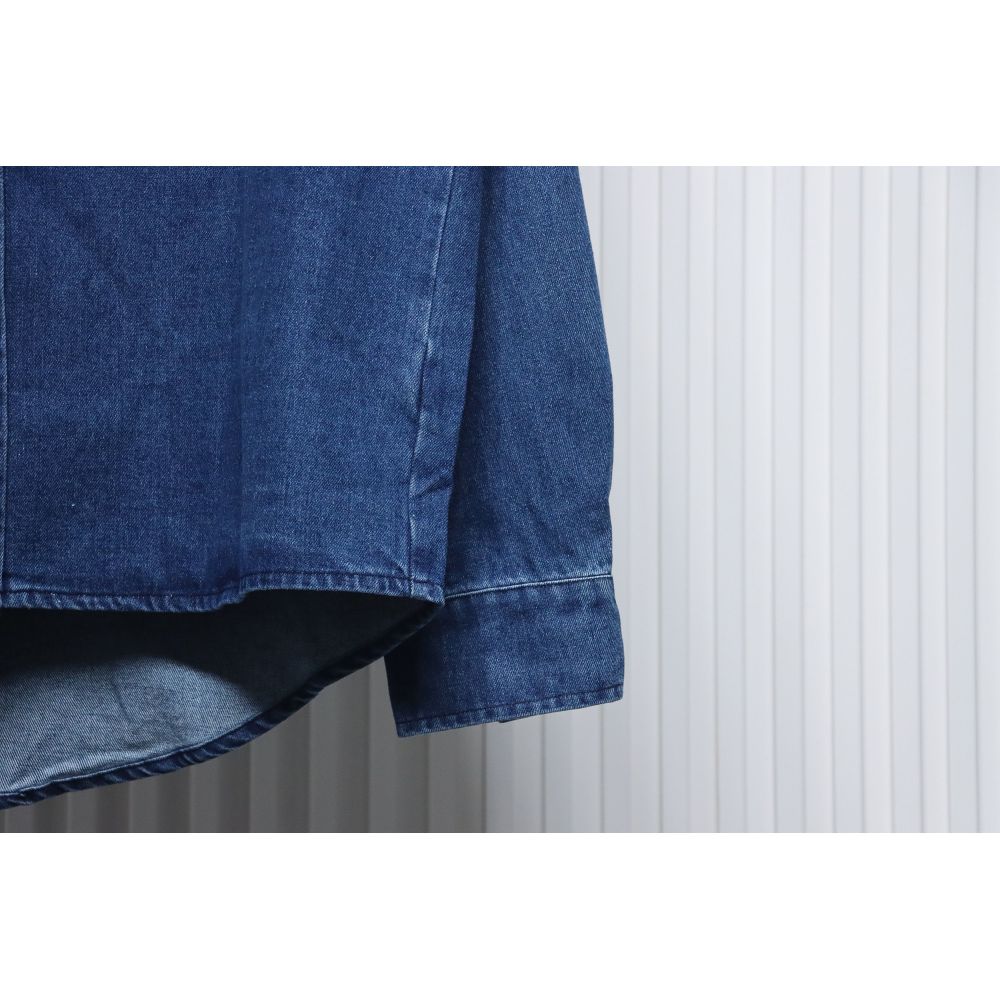 Ralph Lauren Classic Warhorse Logo Lapel Long-Sleeved Denim Shirt
