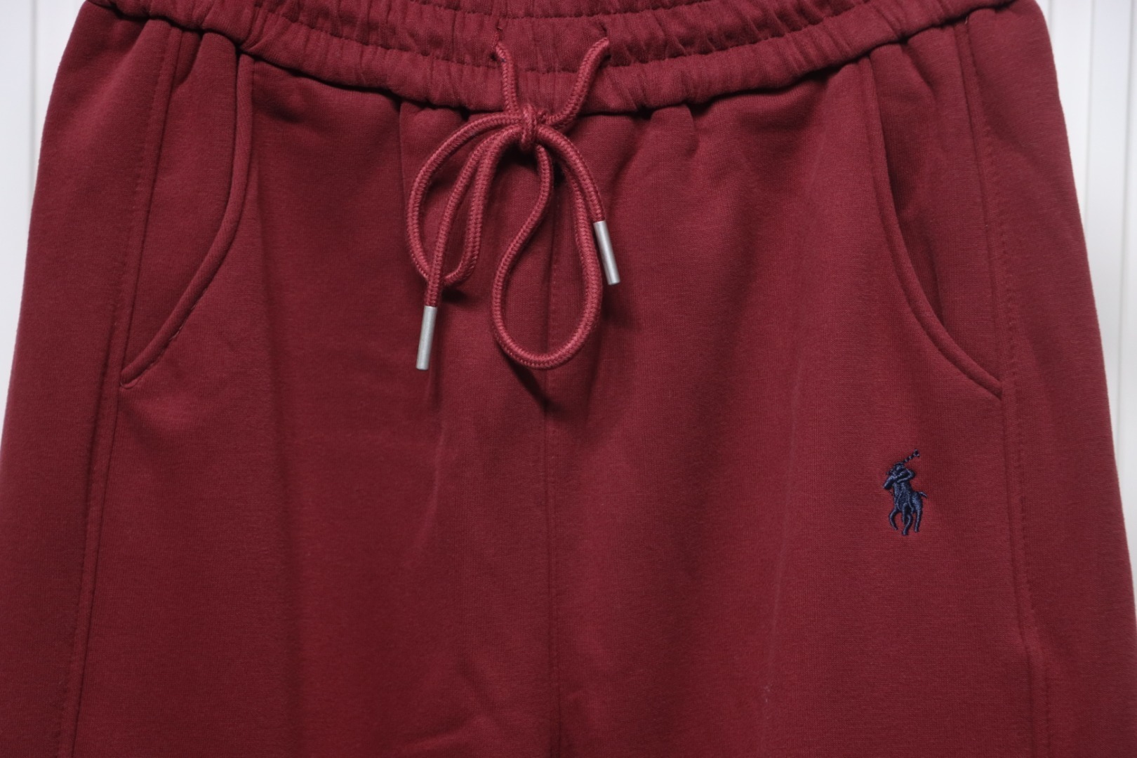 Ralph Lauren Embroidered Small Logo Trousers With Velvet Cuffs