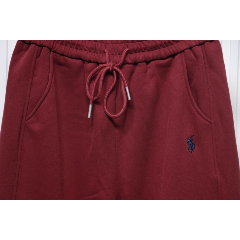 Ralph Lauren Embroidered Small Logo Trousers With Velvet Cuffs