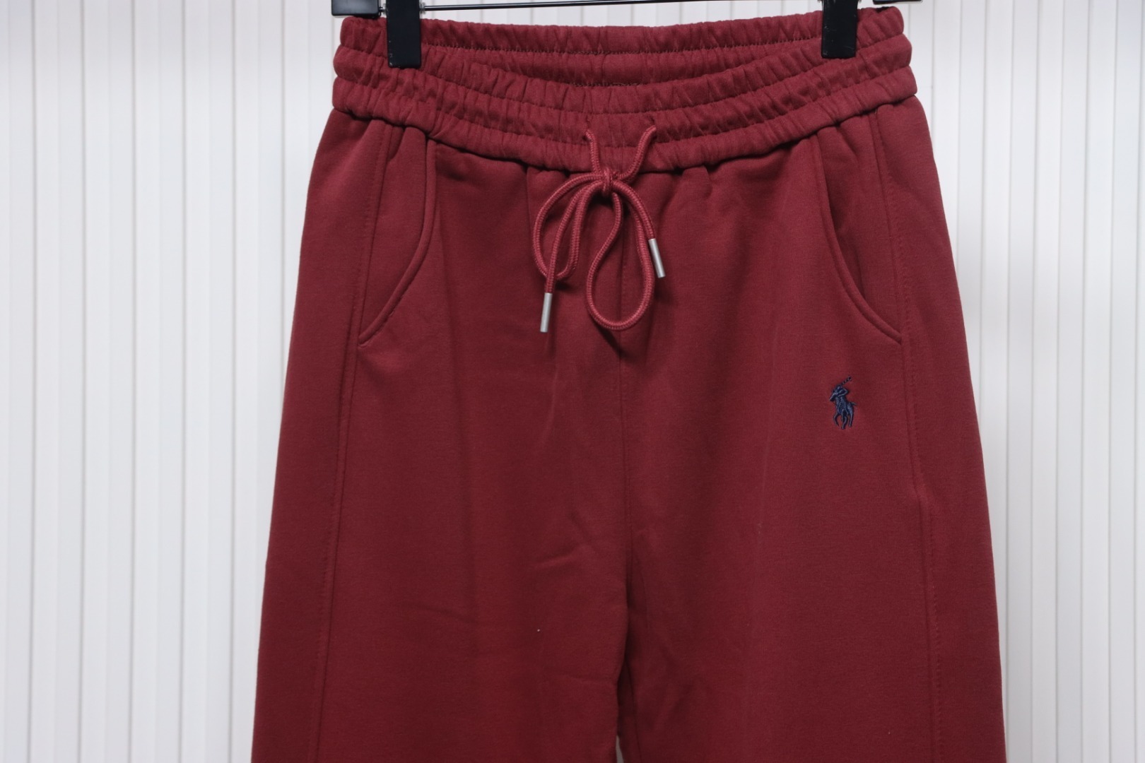 Ralph Lauren Embroidered Small Logo Trousers With Velvet Cuffs