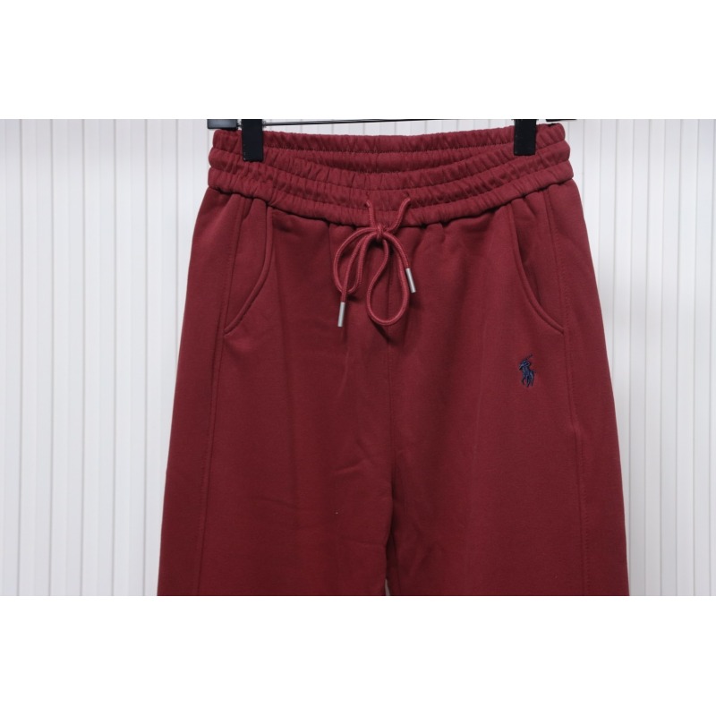 Ralph Lauren Embroidered Small Logo Trousers With Velvet Cuffs