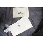 AMI 23FW Heart-Shaped Cropped Down Jacket - Correct Version Grey