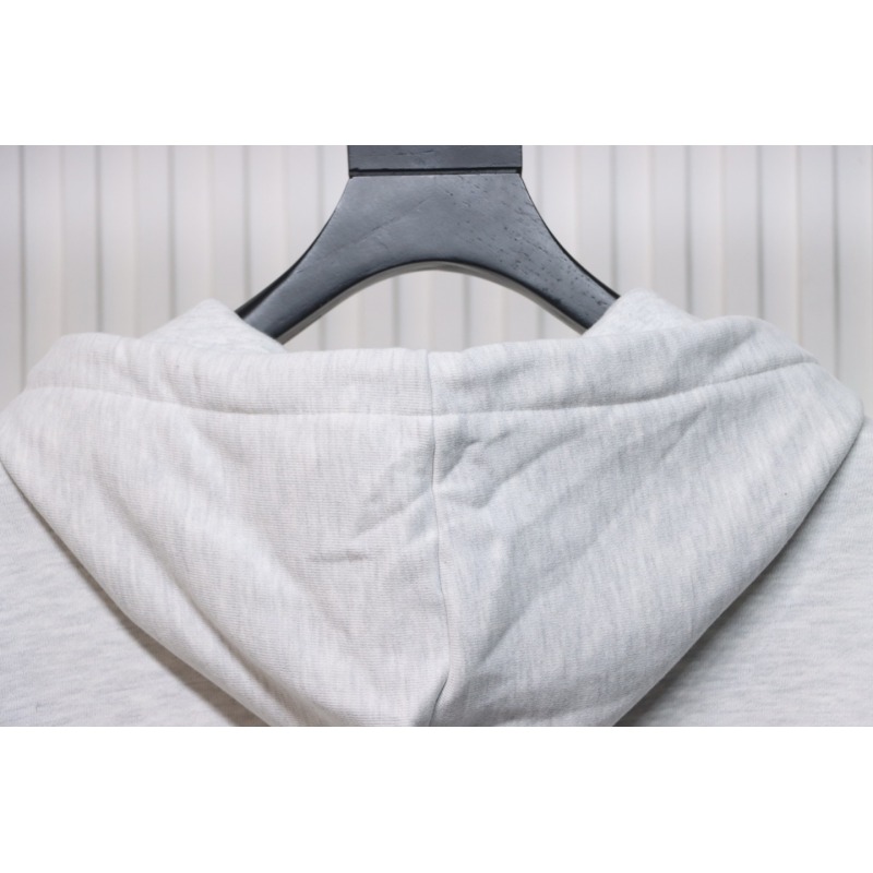 Ami Classic Heart Embroidered Zip-Up Jacket, New Early Fall Zip-Up Hoodie Grey