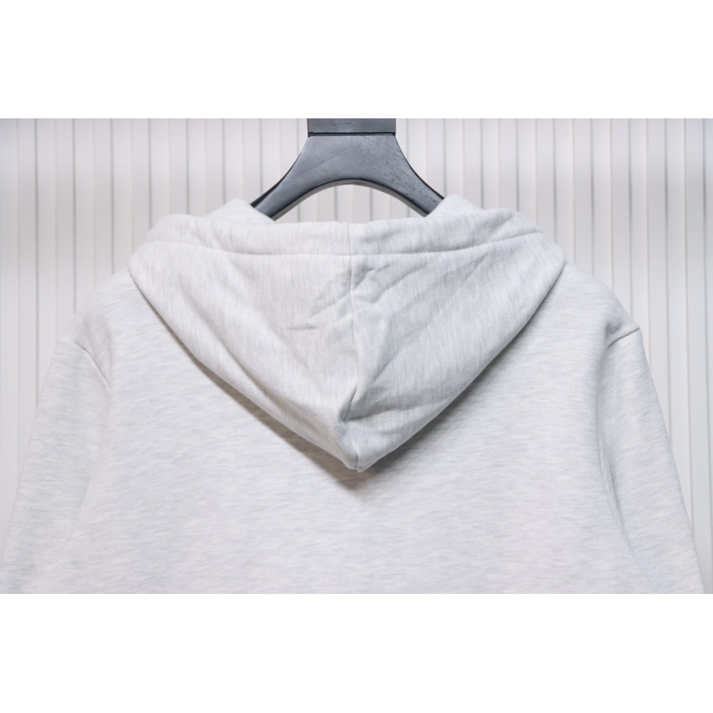 Ami Classic Heart Embroidered Zip-Up Jacket, New Early Fall Zip-Up Hoodie Grey