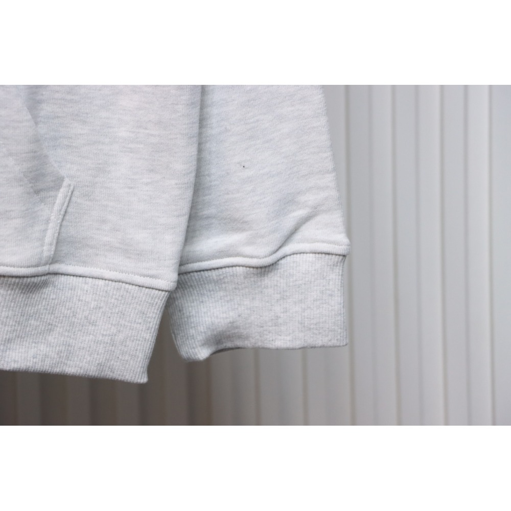Ami Classic Heart Embroidered Zip-Up Jacket, New Early Fall Zip-Up Hoodie Grey