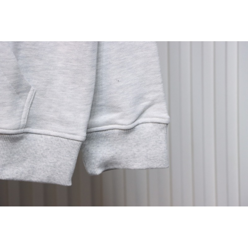 Ami Classic Heart Embroidered Zip-Up Jacket, New Early Fall Zip-Up Hoodie Grey