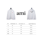 Ami Classic Heart Embroidered Zip-Up Jacket, New Early Fall Zip-Up Hoodie Grey