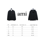 Ami Classic Heart Embroidered Zip-Up Jacket, New Early Fall Zip-Up Hoodie Black