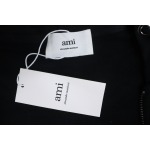 Ami Classic Heart Embroidered Zip-Up Jacket, New Early Fall Zip-Up Hoodie Black