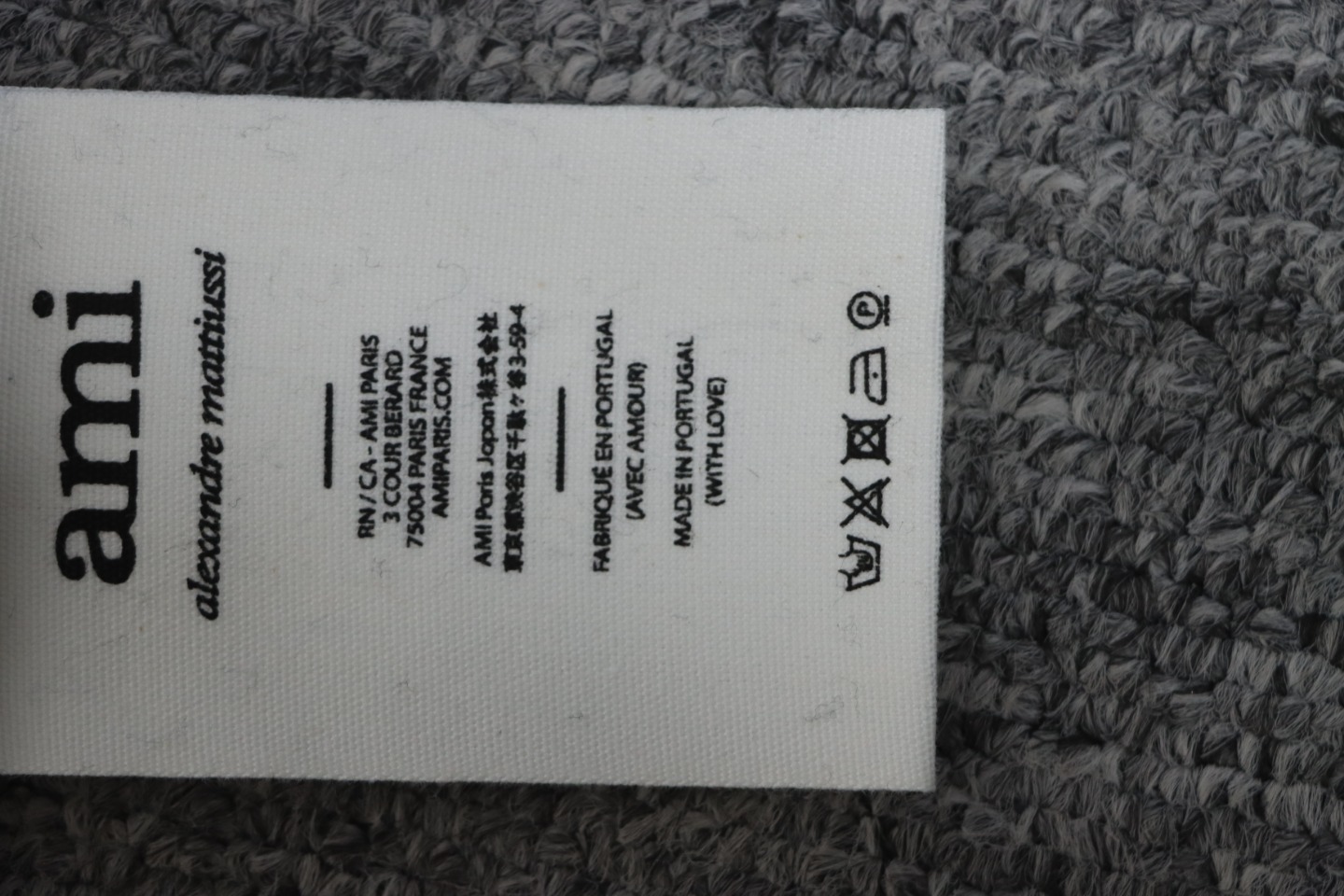 AMI PARIS 21FW Heart Embroidered Cardigan Black