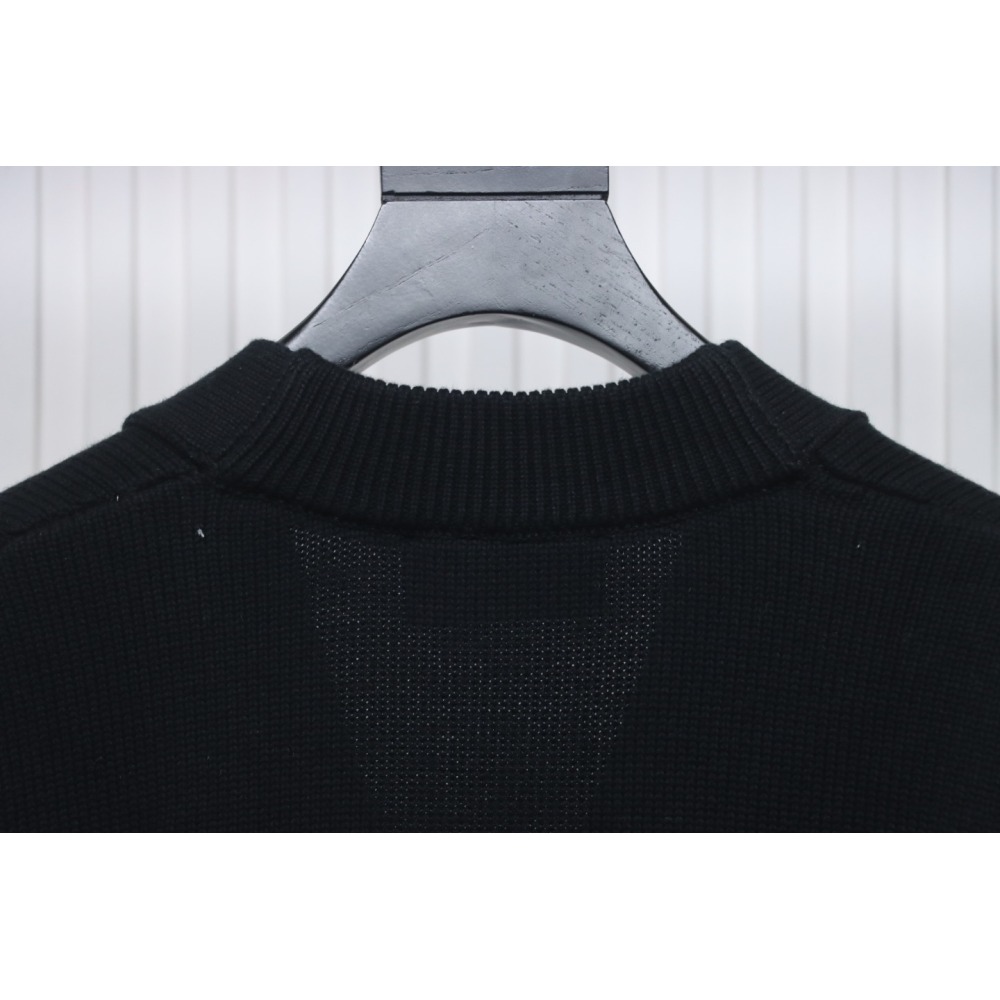 AMI PARIS 21FW Heart Embroidered Cardigan Black