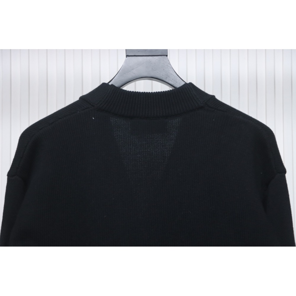 AMI PARIS 21FW Heart Embroidered Cardigan Black