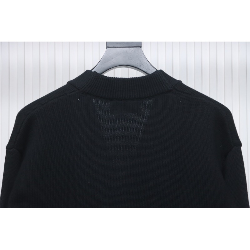 AMI PARIS 21FW Heart Embroidered Cardigan Black