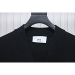 AMI PARIS 21FW Heart Embroidered Cardigan Black