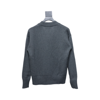 AMI PARIS 21FW Heart Embroidered Cardigan Grey 02