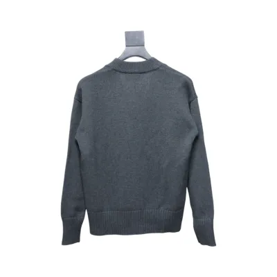 AMI PARIS 21FW Heart Embroidered Cardigan Grey 02