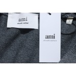 AMI PARIS 21FW Heart Embroidered Cardigan Grey