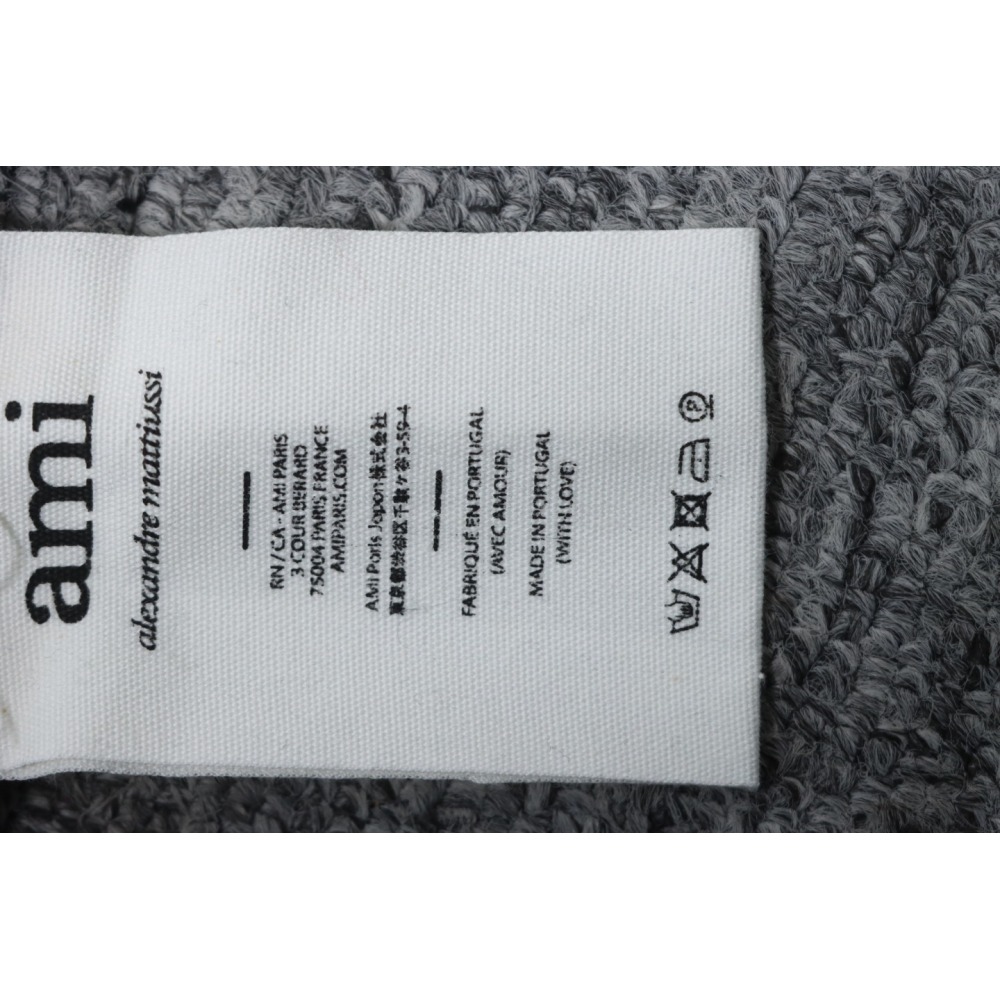 AMI PARIS 21FW Heart Embroidered Cardigan Grey