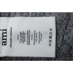 AMI PARIS 21FW Heart Embroidered Cardigan Grey