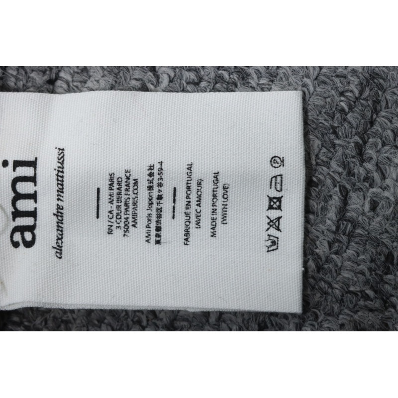 AMI PARIS 21FW Heart Embroidered Cardigan Grey