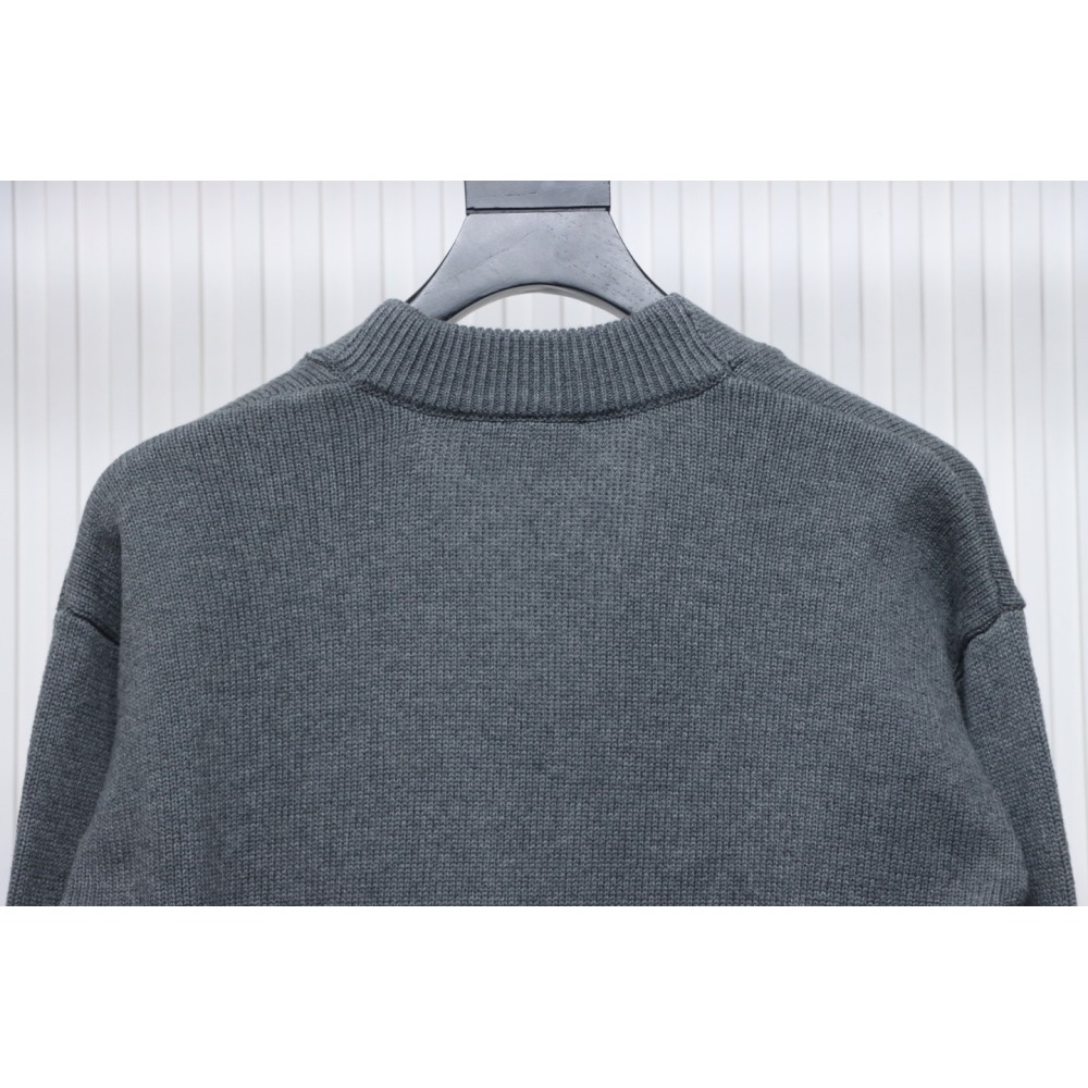 AMI PARIS 21FW Heart Embroidered Cardigan Grey