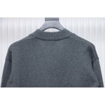 AMI PARIS 21FW Heart Embroidered Cardigan Grey
