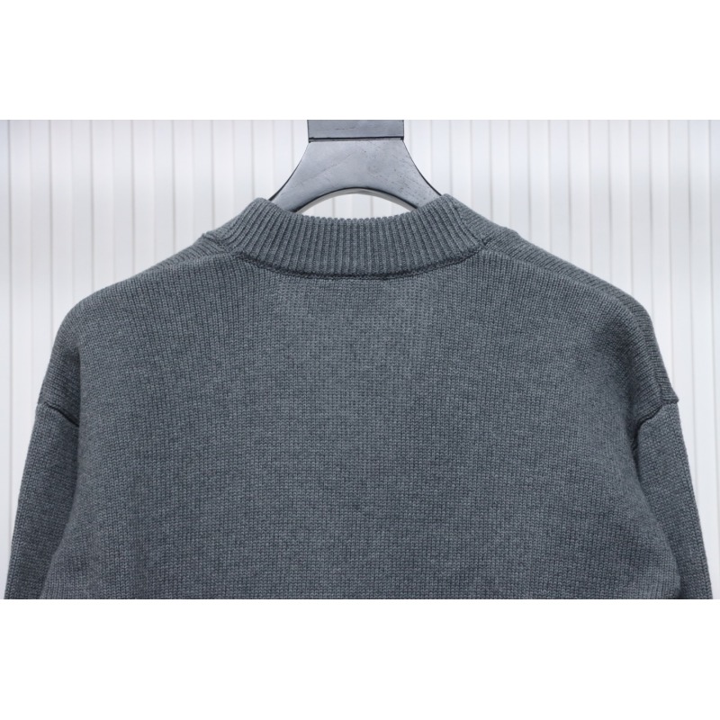AMI PARIS 21FW Heart Embroidered Cardigan Grey