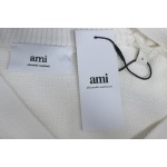 AMI PARIS 21FW Heart Embroidered Cardigan White